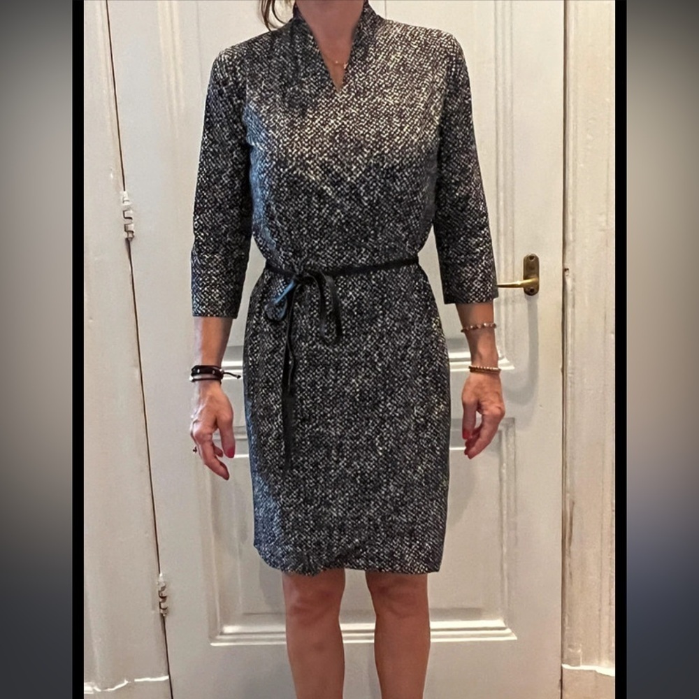Irie Wash black and white patterned wrap dress